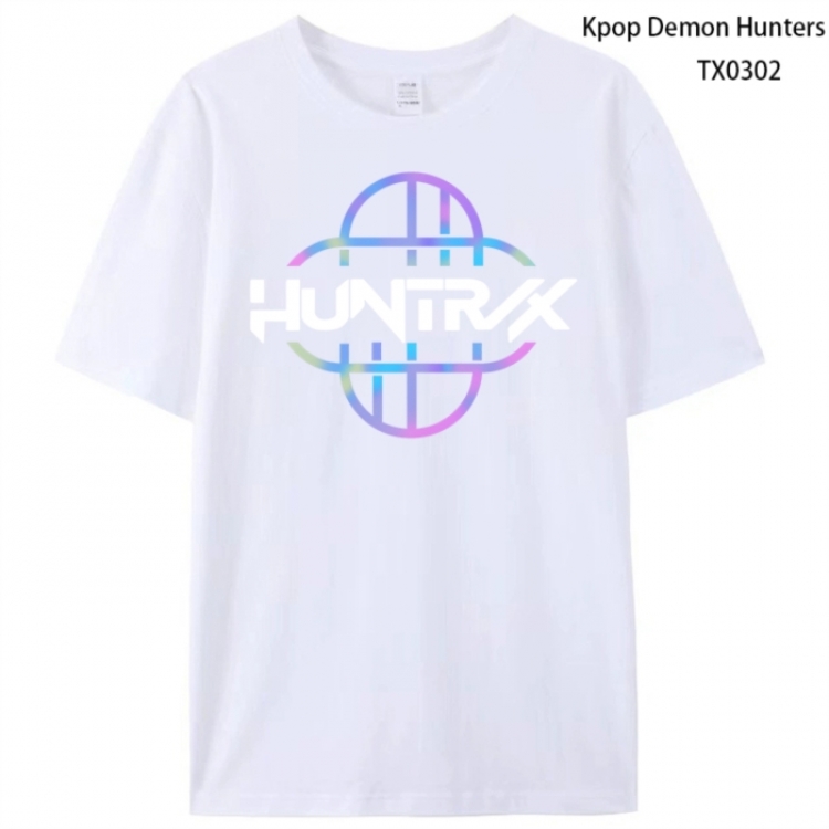K-Pop Demon Hunters Anime peripheral printed pure cotton T-shirt from S to 4XL