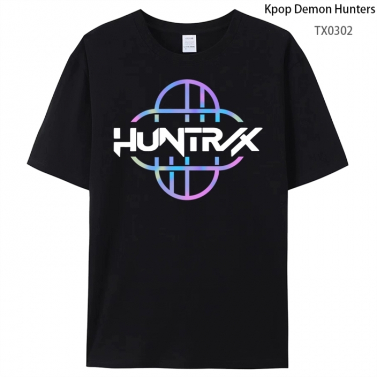 K-Pop Demon Hunters Anime peripheral printed pure cotton T-shirt from S to 4XL
