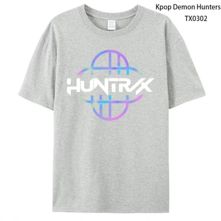K-Pop Demon Hunters Anime peripheral printed pure cotton T-shirt from S to 4XL