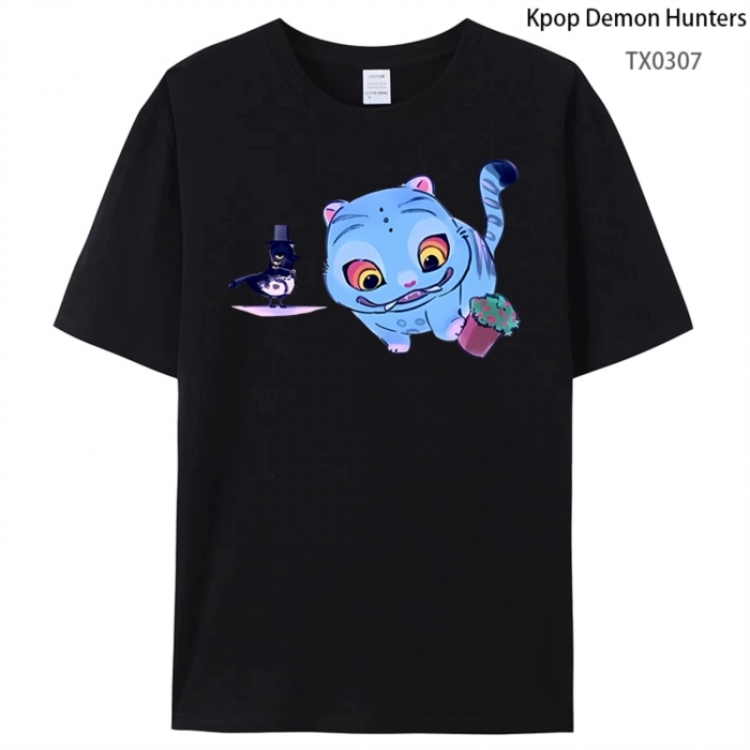 K-Pop Demon Hunters Anime peripheral printed pure cotton T-shirt from S to 4XL