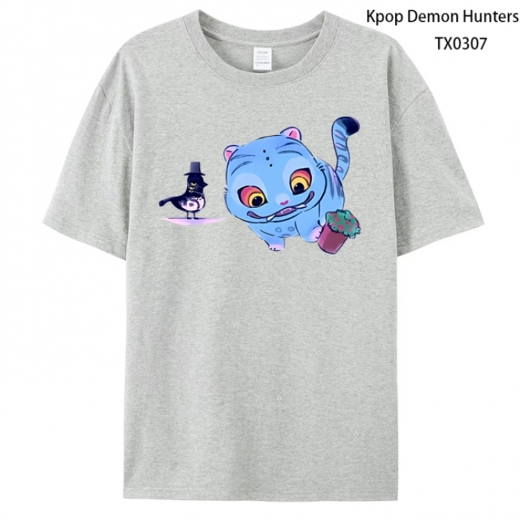 K-Pop Demon Hunters Anime peripheral printed pure cotton T-shirt from S to 4XL