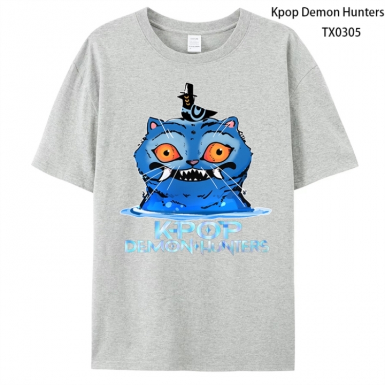 K-Pop Demon Hunters Anime peripheral printed pure cotton T-shirt from S to 4XL