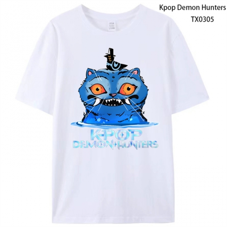 K-Pop Demon Hunters Anime peripheral printed pure cotton T-shirt from S to 4XL