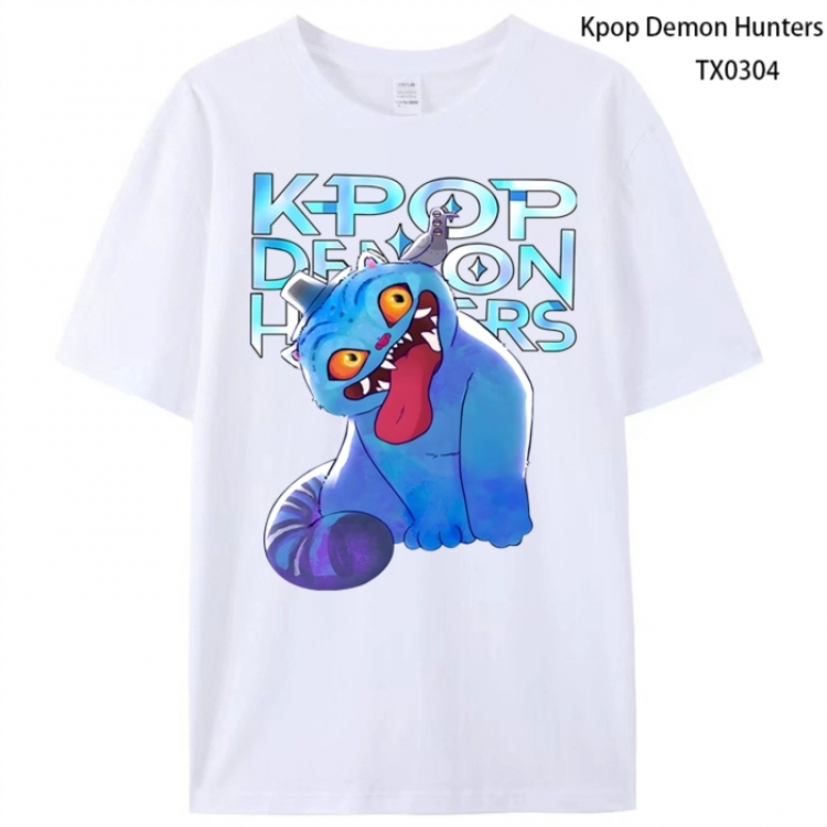 K-Pop Demon Hunters Anime peripheral printed pure cotton T-shirt from S to 4XL
