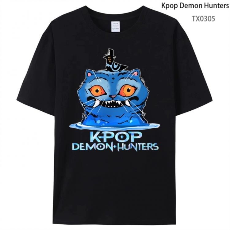 K-Pop Demon Hunters Anime peripheral printed pure cotton T-shirt from S to 4XL