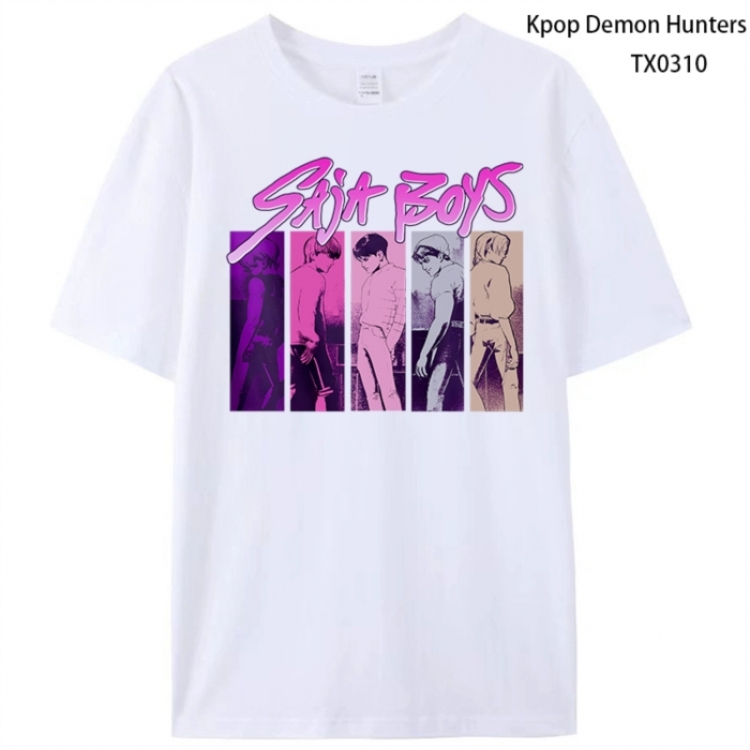 K-Pop Demon Hunters Anime peripheral printed pure cotton T-shirt from S to 4XL