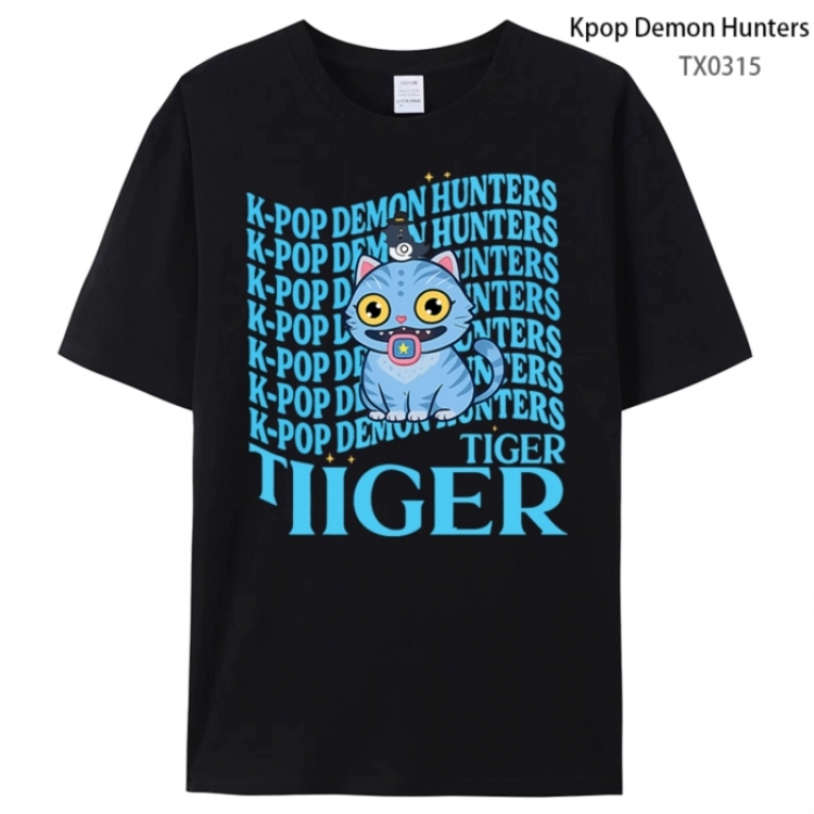 K-Pop Demon Hunters Anime peripheral printed pure cotton T-shirt from S to 4XL