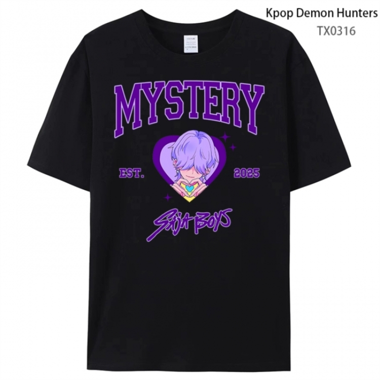 K-Pop Demon Hunters Anime peripheral printed pure cotton T-shirt from S to 4XL