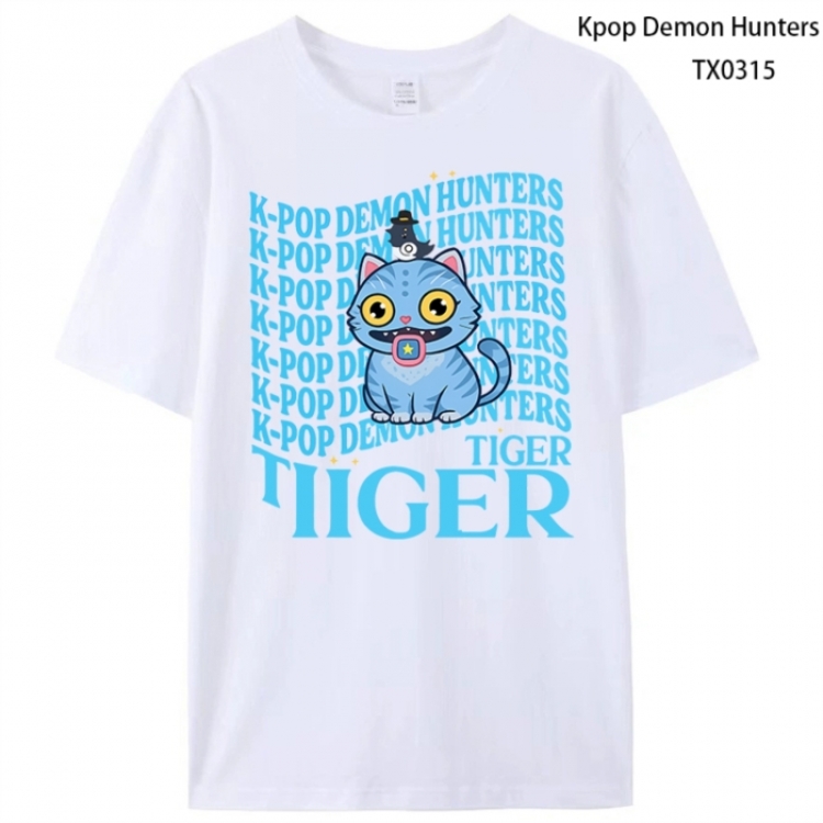 K-Pop Demon Hunters Anime peripheral printed pure cotton T-shirt from S to 4XL