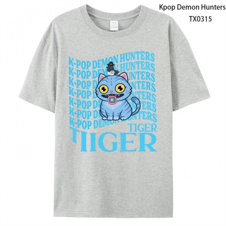 K-Pop Demon Hunters Anime peripheral printed pure cotton T-shirt from S to 4XL