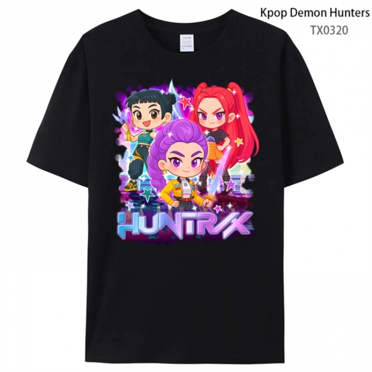 K-Pop Demon Hunters Anime peripheral printed pure cotton T-shirt from S to 4XL