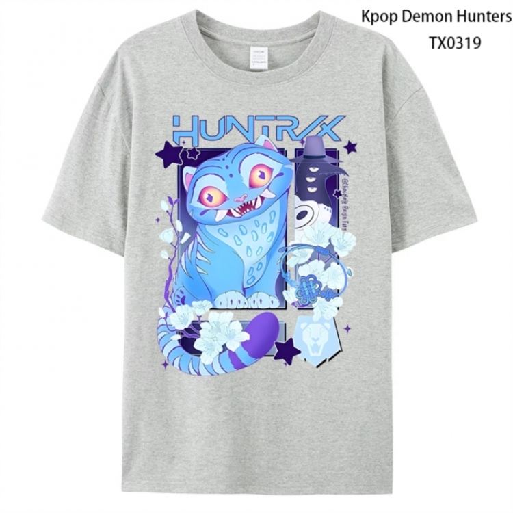 K-Pop Demon Hunters Anime peripheral printed pure cotton T-shirt from S to 4XL