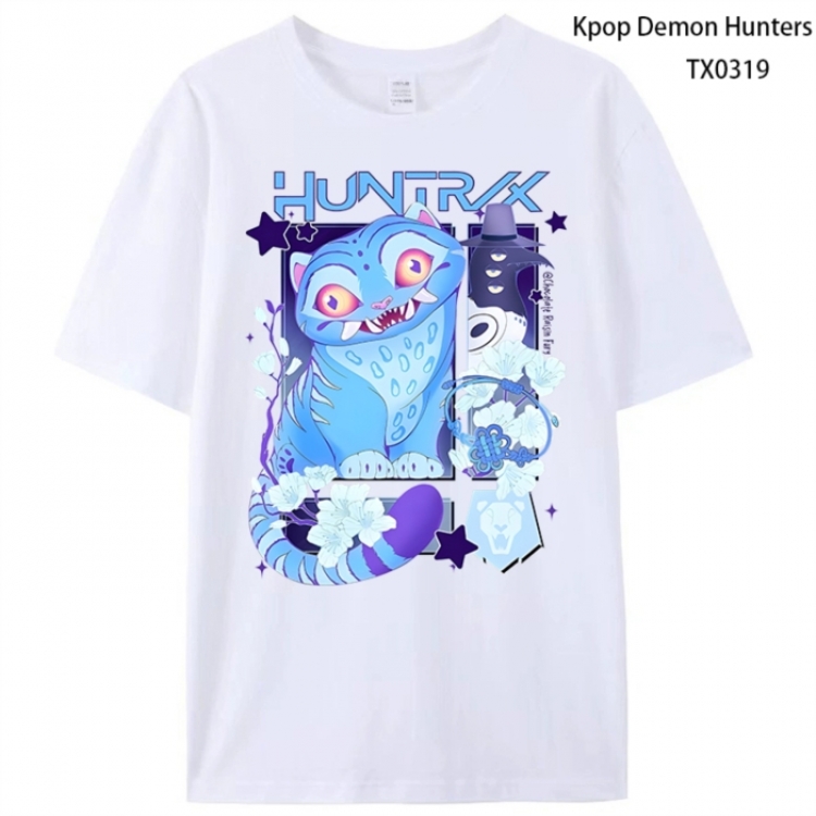 K-Pop Demon Hunters Anime peripheral printed pure cotton T-shirt from S to 4XL
