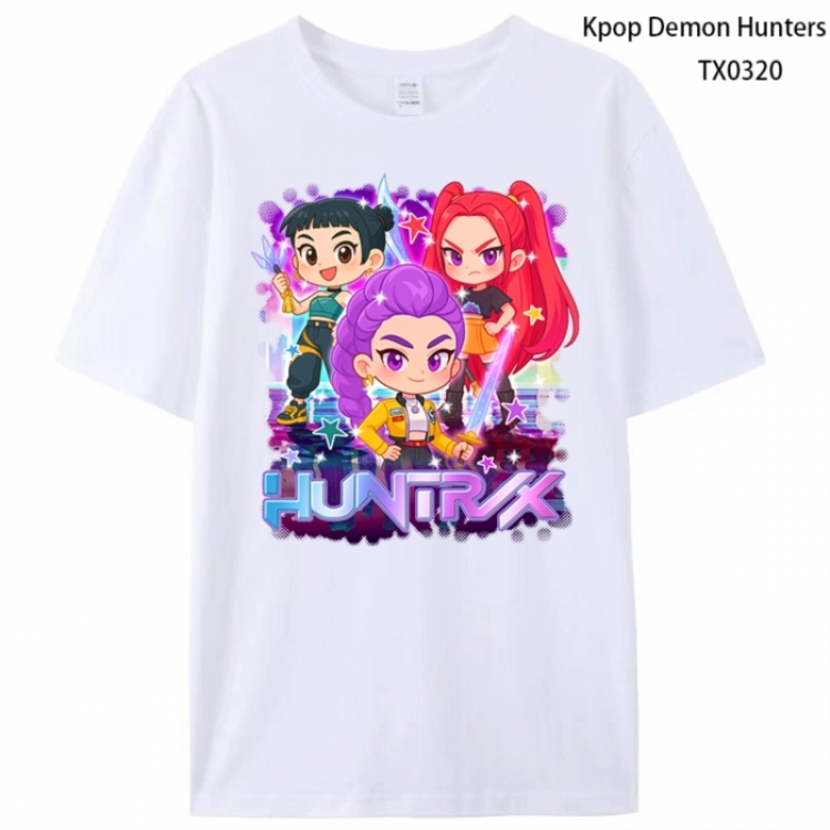 K-Pop Demon Hunters Anime peripheral printed pure cotton T-shirt from S to 4XL