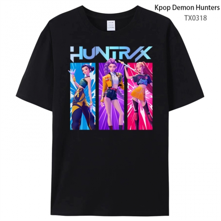 K-Pop Demon Hunters Anime peripheral printed pure cotton T-shirt from S to 4XL