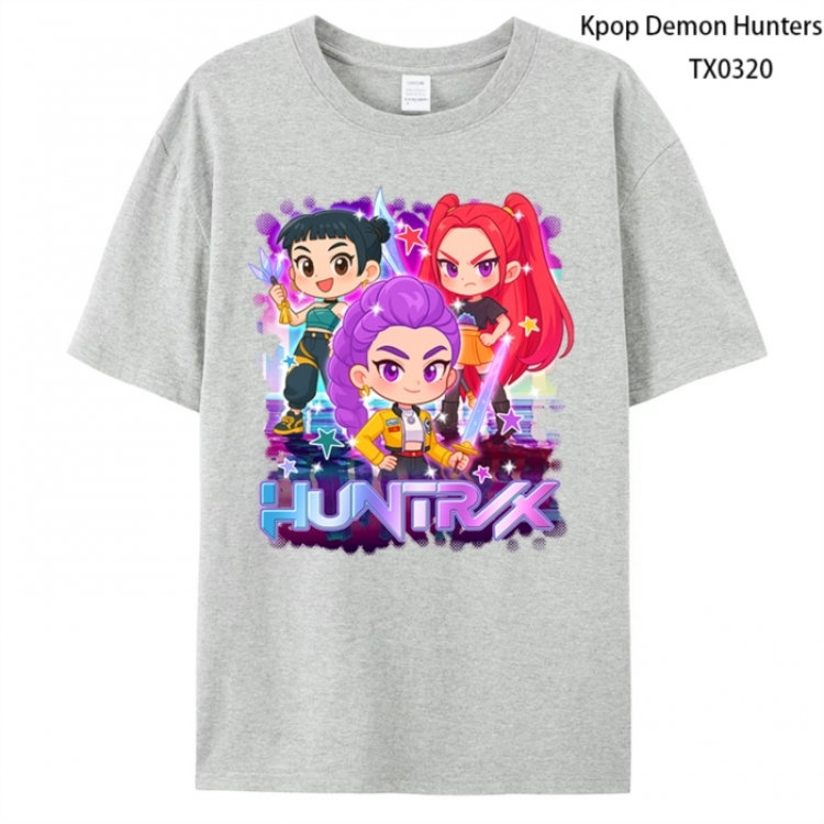 K-Pop Demon Hunters Anime peripheral printed pure cotton T-shirt from S to 4XL