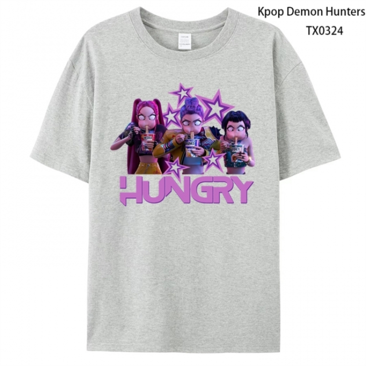 K-Pop Demon Hunters Anime peripheral printed pure cotton T-shirt from S to 4XL