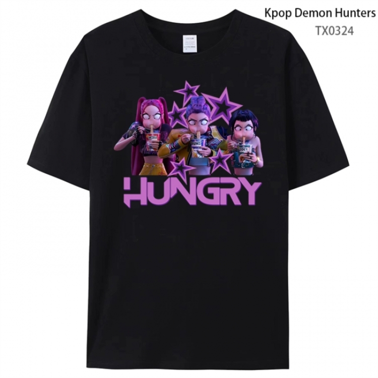 K-Pop Demon Hunters Anime peripheral printed pure cotton T-shirt from S to 4XL