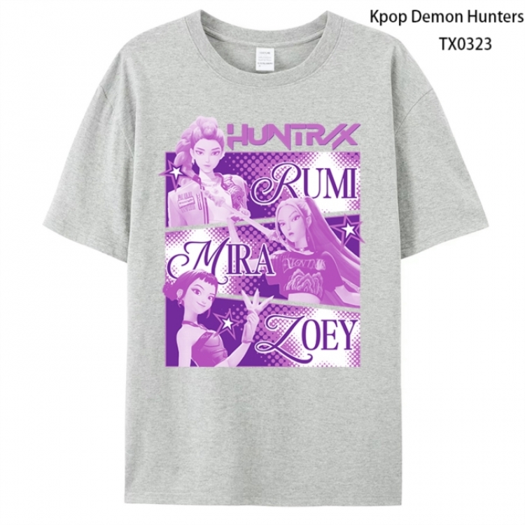 K-Pop Demon Hunters Anime peripheral printed pure cotton T-shirt from S to 4XL