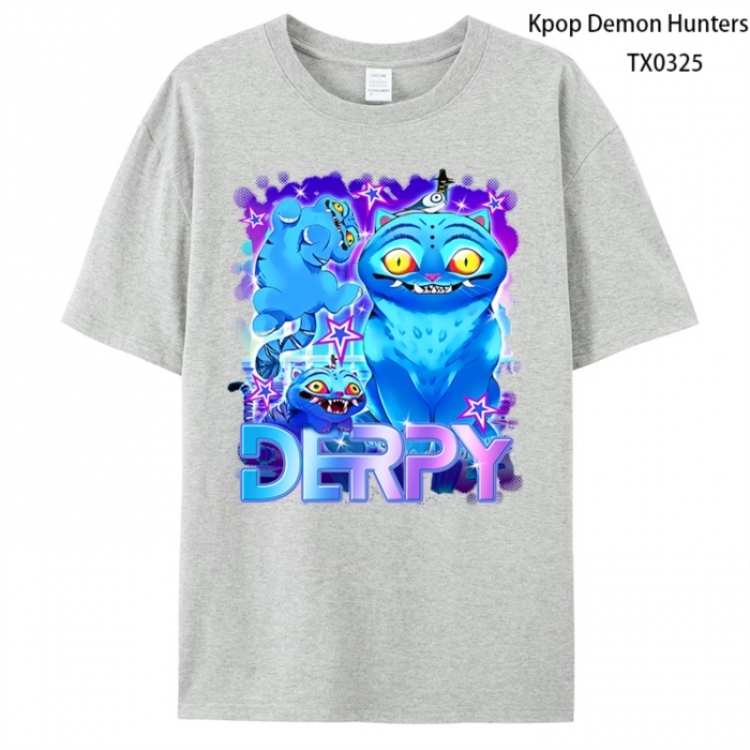 K-Pop Demon Hunters Anime peripheral printed pure cotton T-shirt from S to 4XL