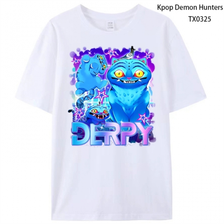 K-Pop Demon Hunters Anime peripheral printed pure cotton T-shirt from S to 4XL