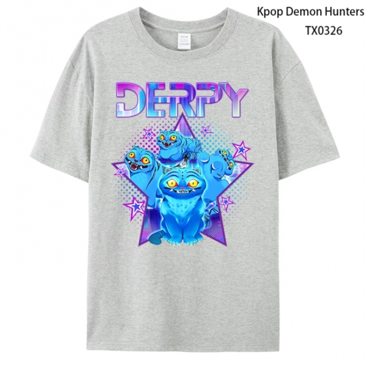 K-Pop Demon Hunters Anime peripheral printed pure cotton T-shirt from S to 4XL