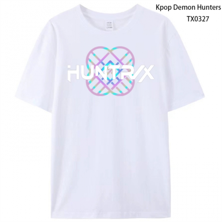 K-Pop Demon Hunters Anime peripheral printed pure cotton T-shirt from S to 4XL