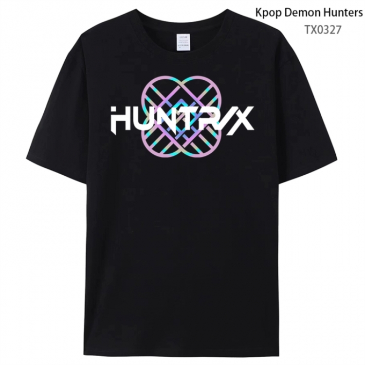 K-Pop Demon Hunters Anime peripheral printed pure cotton T-shirt from S to 4XL