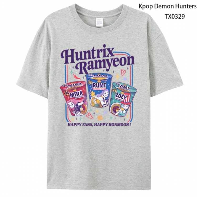 K-Pop Demon Hunters Anime peripheral printed pure cotton T-shirt from S to 4XL
