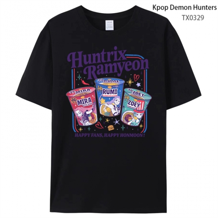 K-Pop Demon Hunters Anime peripheral printed pure cotton T-shirt from S to 4XL