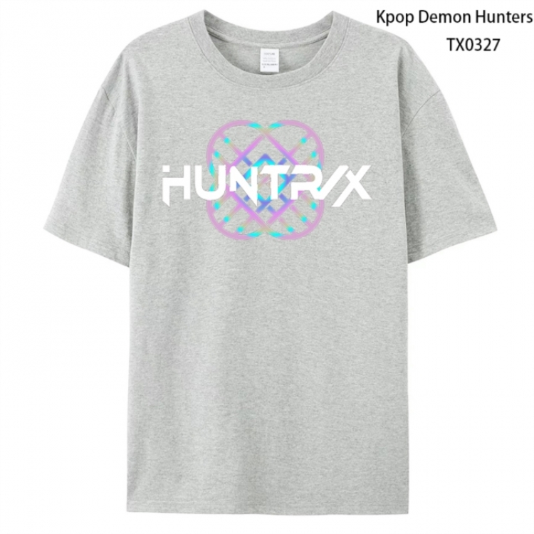 K-Pop Demon Hunters Anime peripheral printed pure cotton T-shirt from S to 4XL