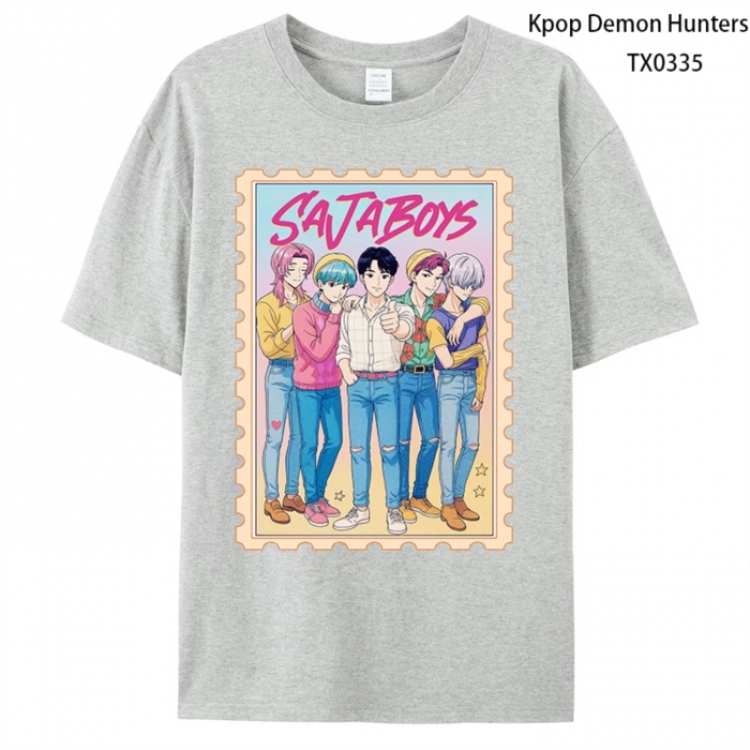 K-Pop Demon Hunters Anime peripheral printed pure cotton T-shirt from S to 4XL