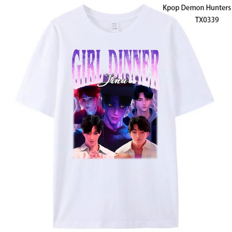 K-Pop Demon Hunters Anime peripheral printed pure cotton T-shirt from S to 4XL