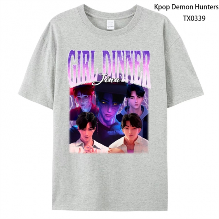 K-Pop Demon Hunters Anime peripheral printed pure cotton T-shirt from S to 4XL
