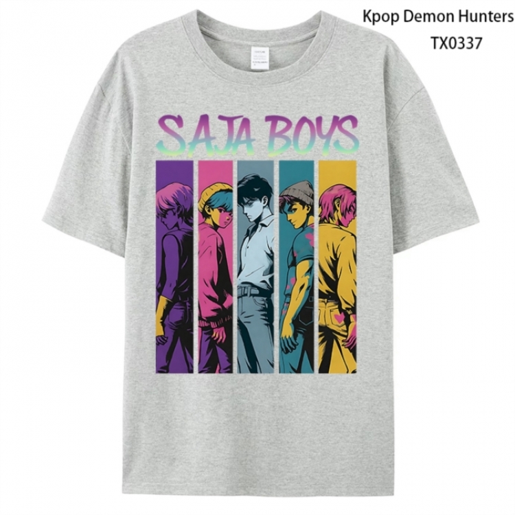 K-Pop Demon Hunters Anime peripheral printed pure cotton T-shirt from S to 4XL