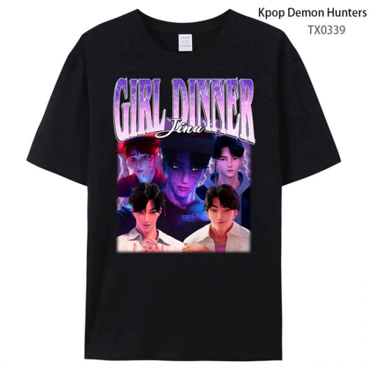 K-Pop Demon Hunters Anime peripheral printed pure cotton T-shirt from S to 4XL
