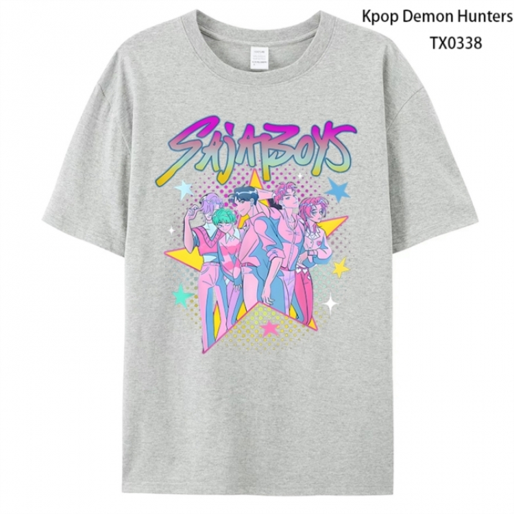 K-Pop Demon Hunters Anime peripheral printed pure cotton T-shirt from S to 4XL