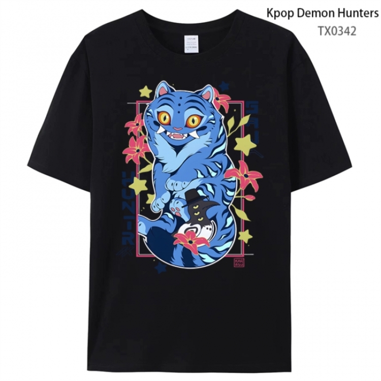 K-Pop Demon Hunters Anime peripheral printed pure cotton T-shirt from S to 4XL