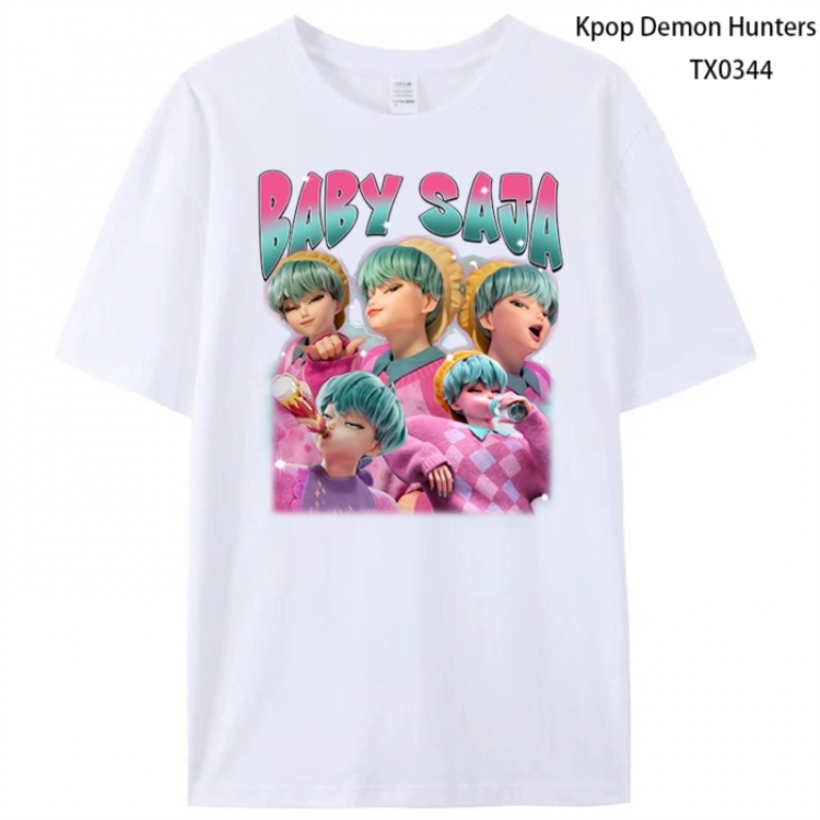 K-Pop Demon Hunters Anime peripheral printed pure cotton T-shirt from S to 4XL