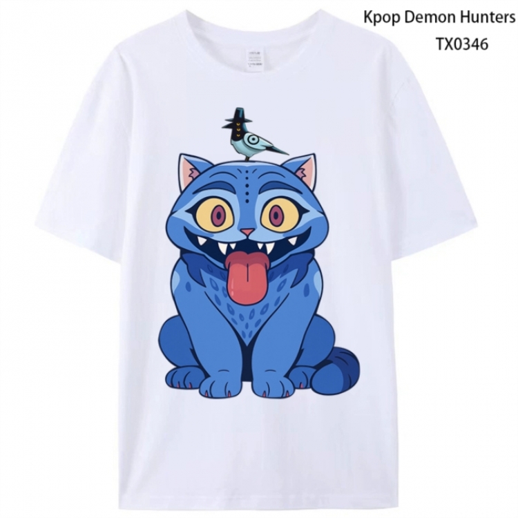 K-Pop Demon Hunters Anime peripheral printed pure cotton T-shirt from S to 4XL