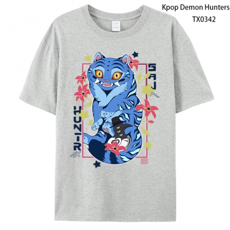 K-Pop Demon Hunters Anime peripheral printed pure cotton T-shirt from S to 4XL