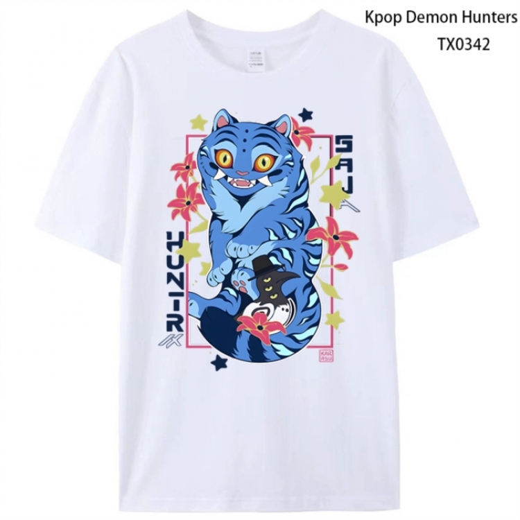K-Pop Demon Hunters Anime peripheral printed pure cotton T-shirt from S to 4XL