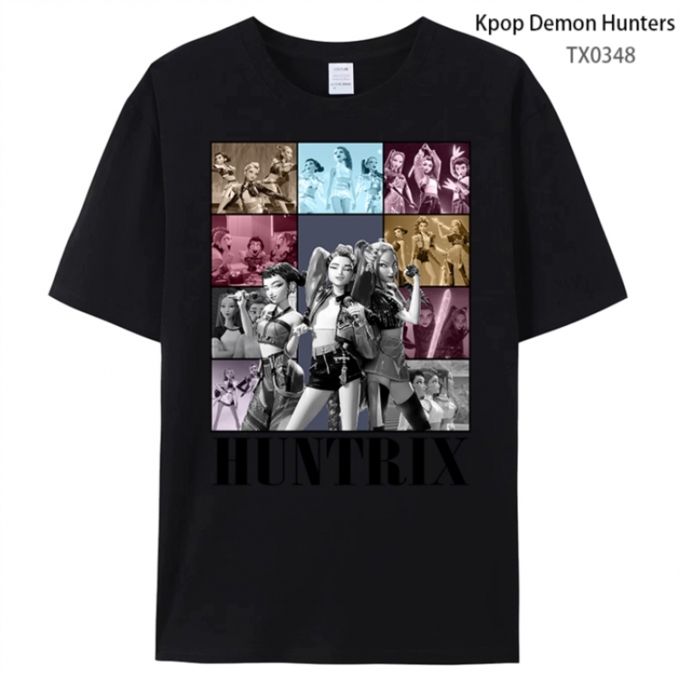 K-Pop Demon Hunters Anime peripheral printed pure cotton T-shirt from S to 4XL