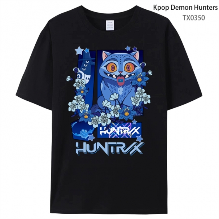 K-Pop Demon Hunters Anime peripheral printed pure cotton T-shirt from S to 4XL