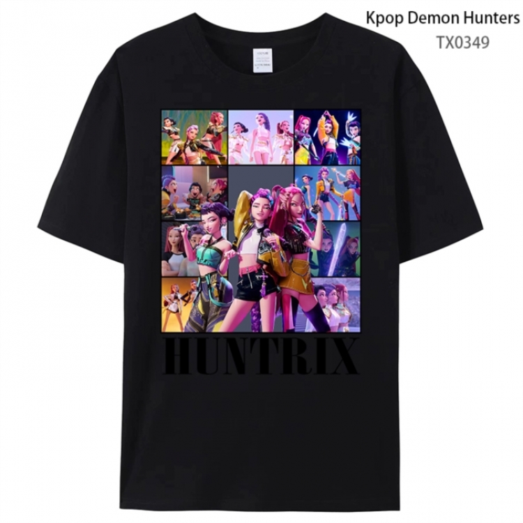K-Pop Demon Hunters Anime peripheral printed pure cotton T-shirt from S to 4XL