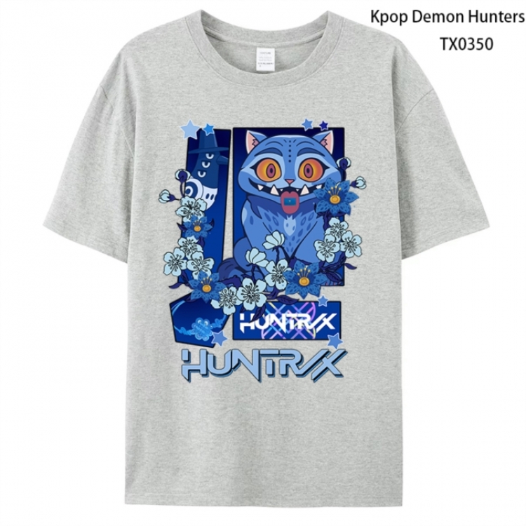 K-Pop Demon Hunters Anime peripheral printed pure cotton T-shirt from S to 4XL