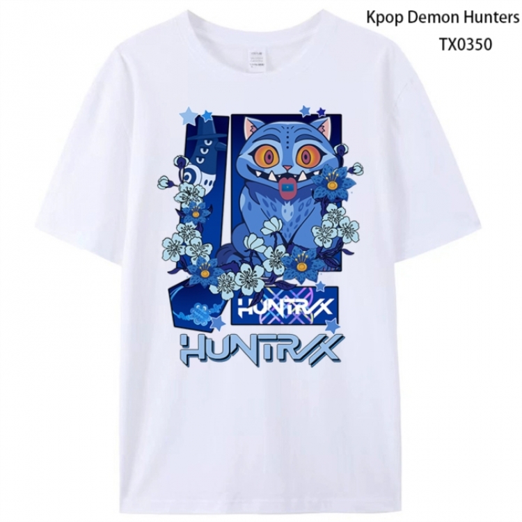 K-Pop Demon Hunters Anime peripheral printed pure cotton T-shirt from S to 4XL