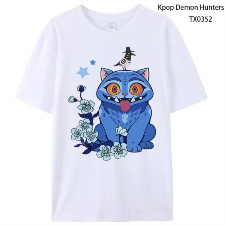 K-Pop Demon Hunters Anime peripheral printed pure cotton T-shirt from S to 4XL