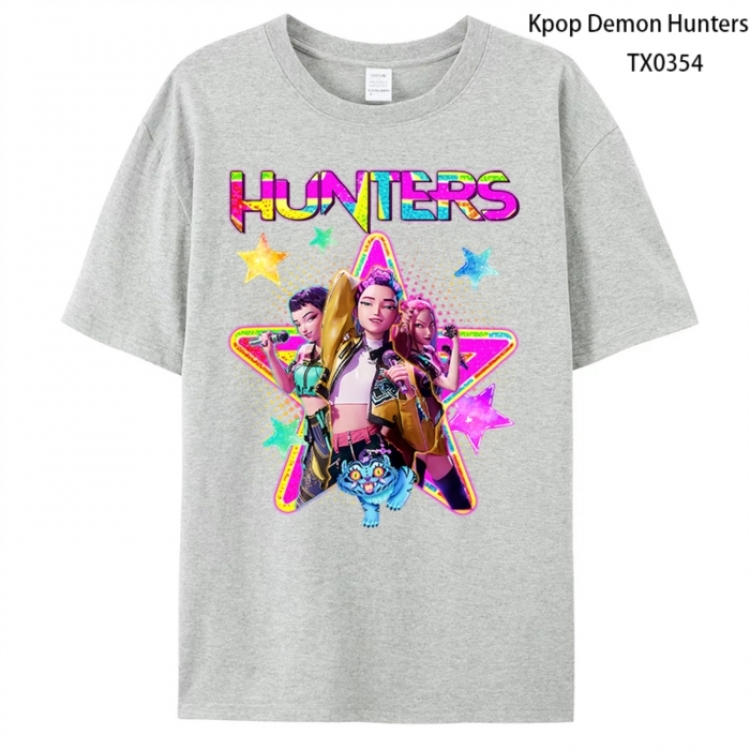 K-Pop Demon Hunters Anime peripheral printed pure cotton T-shirt from S to 4XL