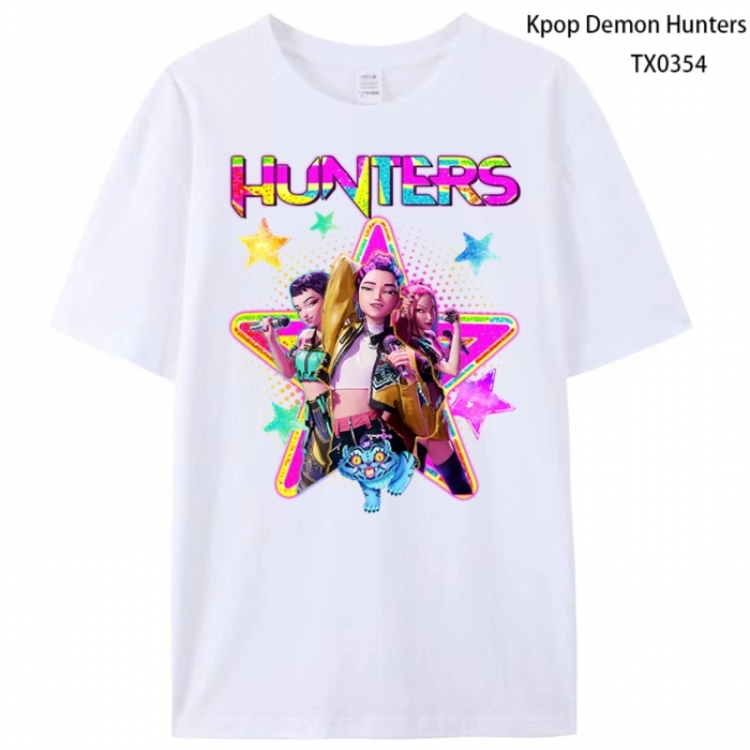 K-Pop Demon Hunters Anime peripheral printed pure cotton T-shirt from S to 4XL